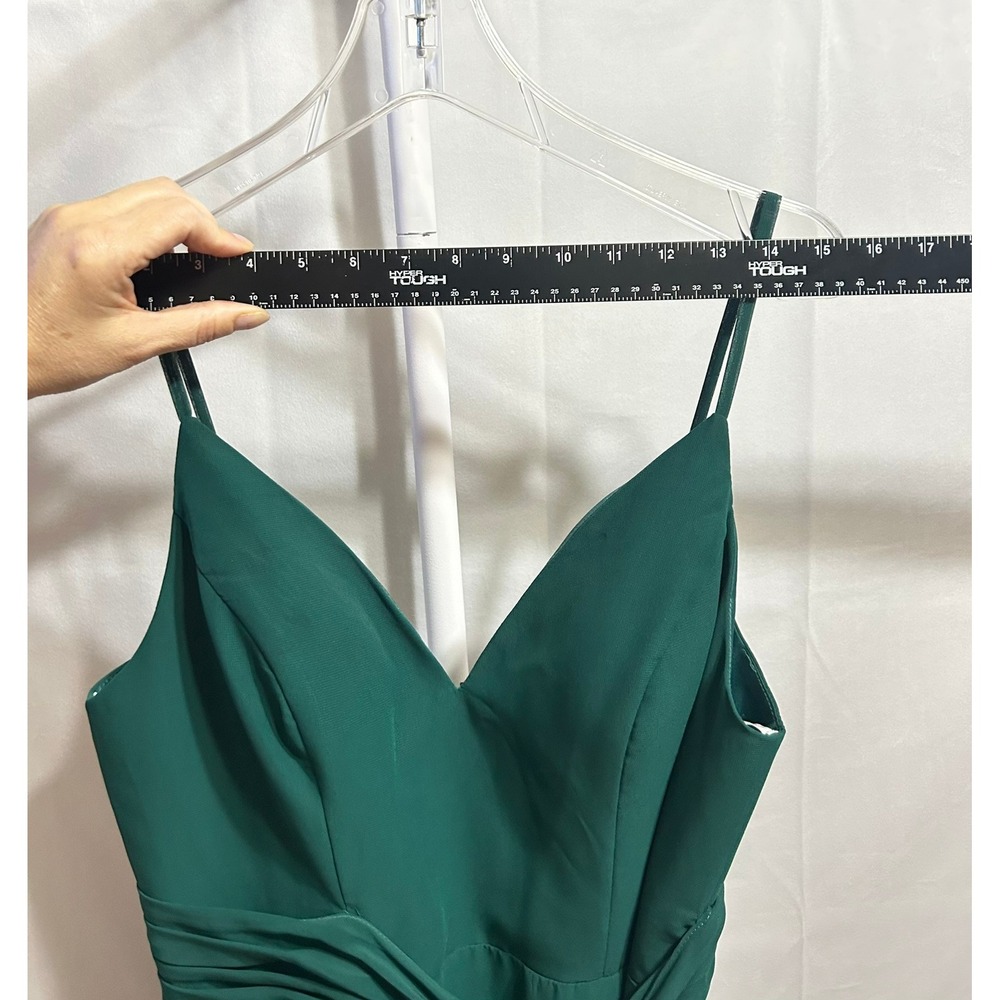 NWT Christina Wu Celebration Size 10 Chiffon Maxi Emerald Green Dress - Picture 2 of 12